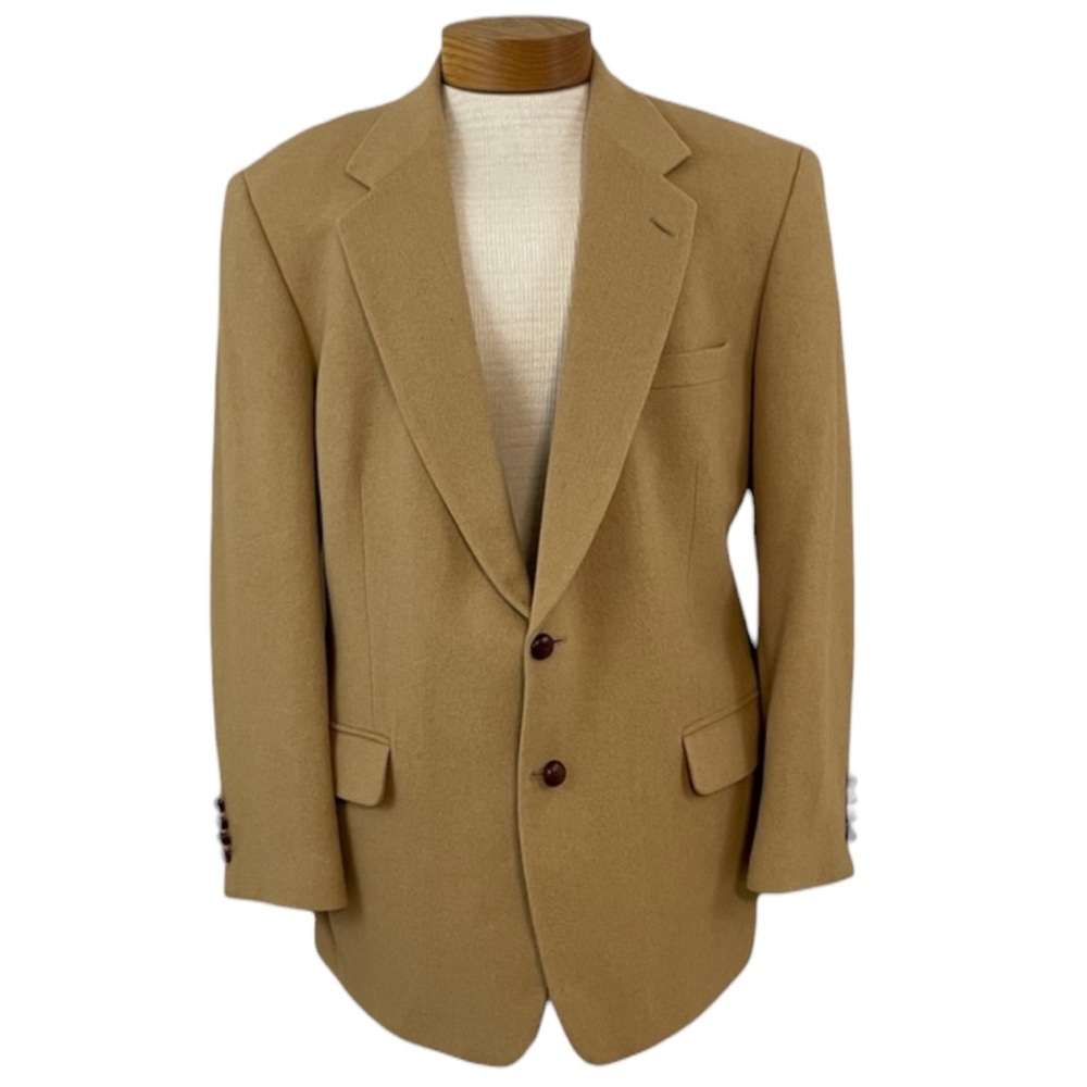 Vintage Classic Tan Men's 44R Blazer 100% Camel Hair 2 Button Retro Preppy